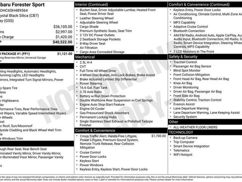 Certified 2025 Subaru Forester Sport w/ Popular Package #1 AWD/4WD image 33