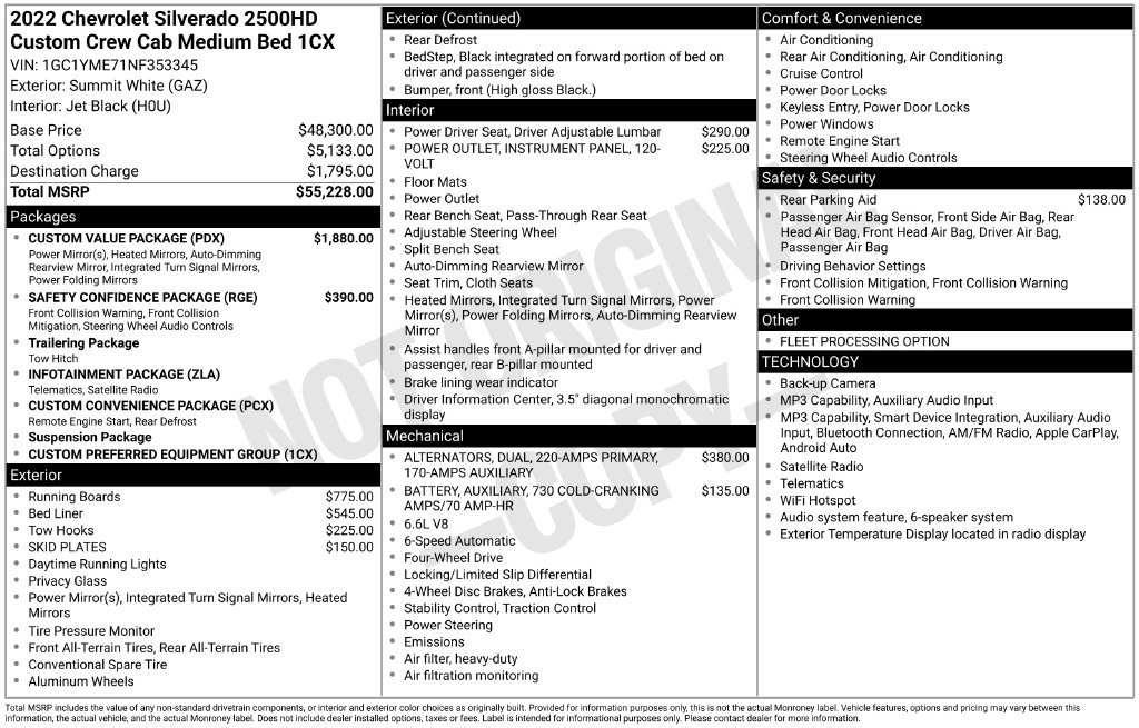 Used 2022 Chevrolet Silverado 2500 Custom w/ Custom Value Package AWD/4WD image 5