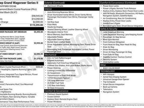 New 2024 Jeep Grand Wagoneer Series II w/ Quick Order Packagew 28T image 4