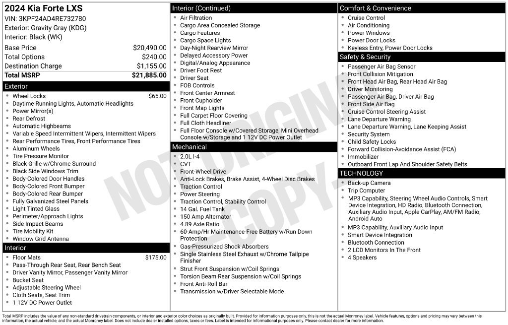 Certified 2024 Kia Forte LXS FWD image 8