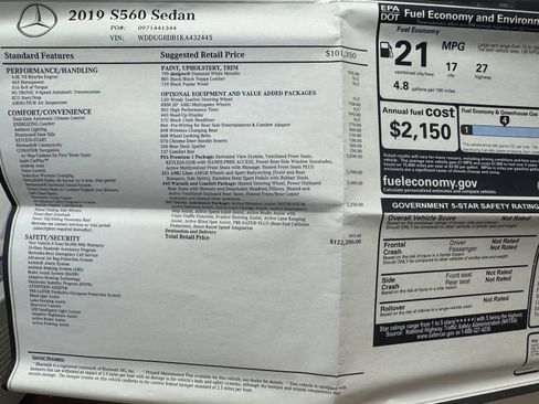 Used 2019 Mercedes-Benz S 560 Sedan image 5