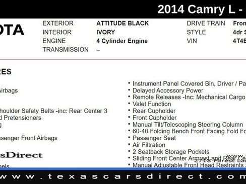 Used 2014 Toyota Camry L image 8