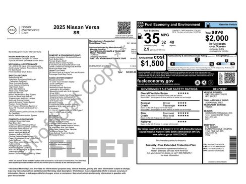 Used 2025 Nissan Versa SR w/ Trunk Package FWD image 29