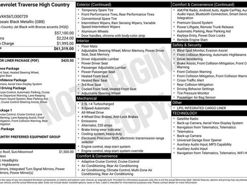 Used 2026 Chevrolet Traverse High Country w/ LPO, Floor Liner Package AWD/4WD image 33