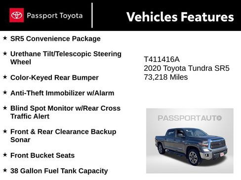 Used 2020 Toyota Tundra SR5 w/ SR5 Convenience Package AWD/4WD image 11