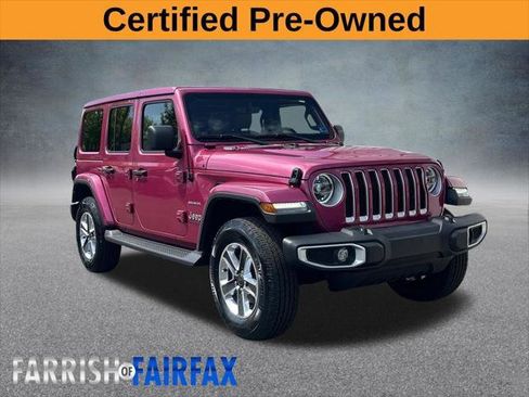 Certified 2022 Jeep Wrangler Unlimited Sahara w/ LED Lighting Group AWD/4WD image 1