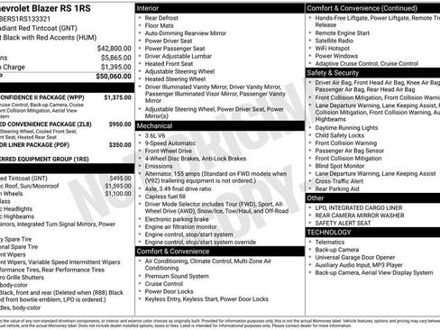 Certified 2024 Chevrolet Blazer RS w/ Driver Confidence II Package image 7