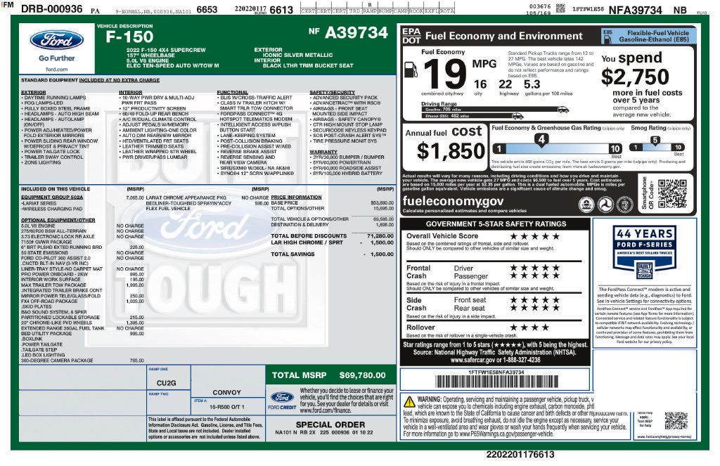 Used 2022 Ford F150 Lariat w/ Equipment Group 502A High AWD/4WD image 3