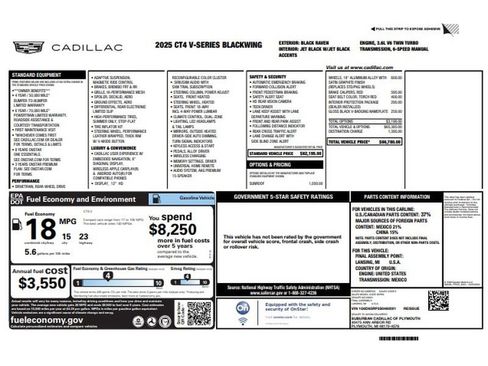 Certified 2025 Cadillac CT4 V Blackwing RWD image 9