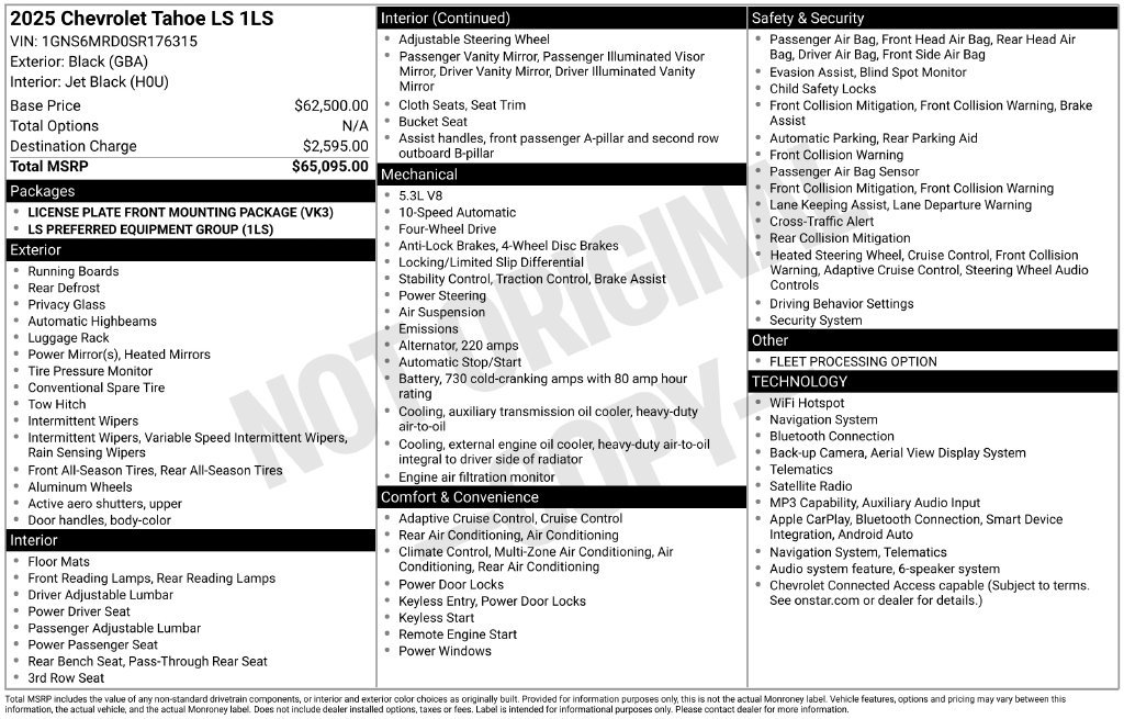 Certified 2025 Chevrolet Tahoe LS AWD/4WD image 34