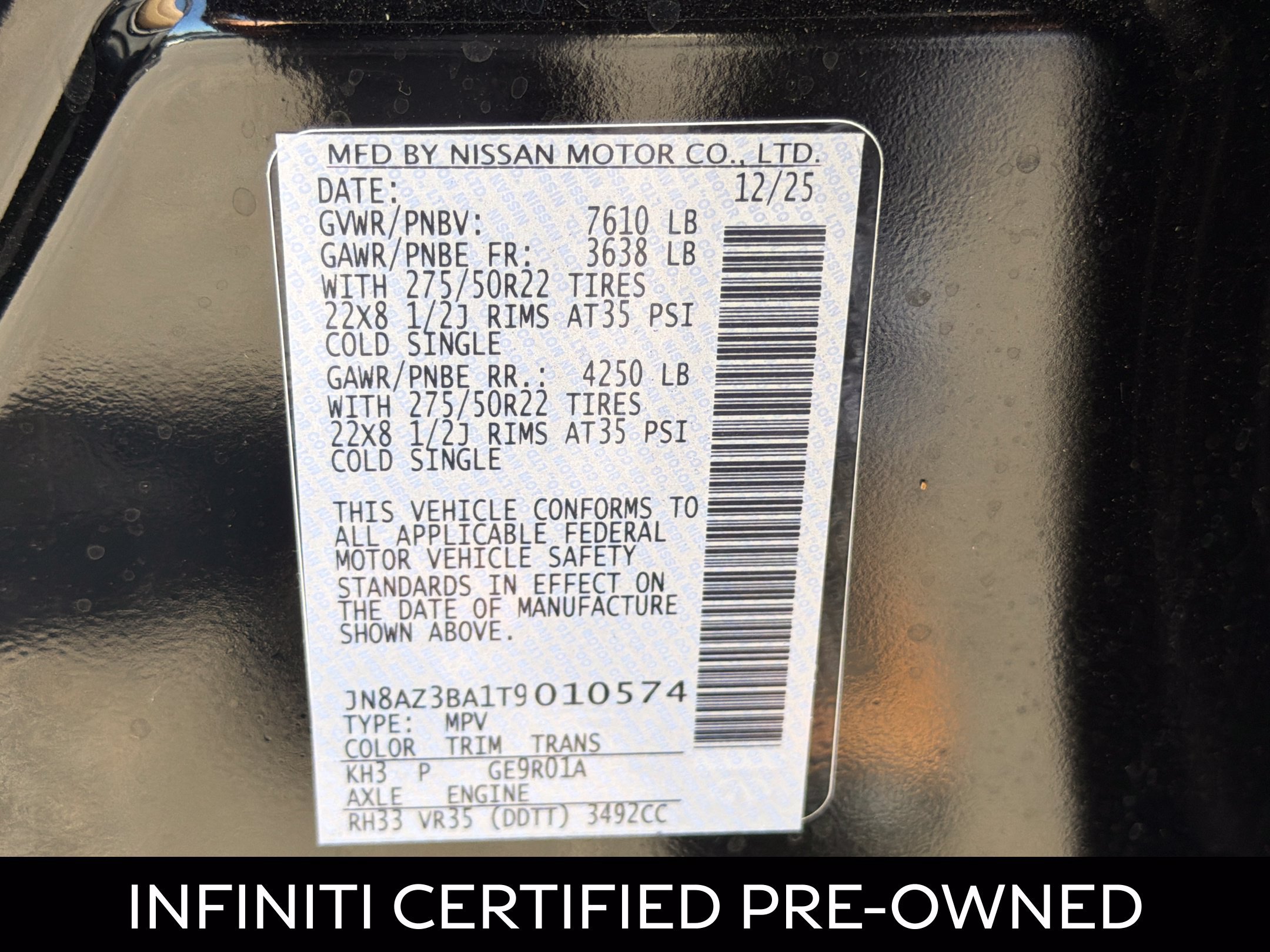 Certified 2026 INFINITI QX80 Luxe RWD image 28