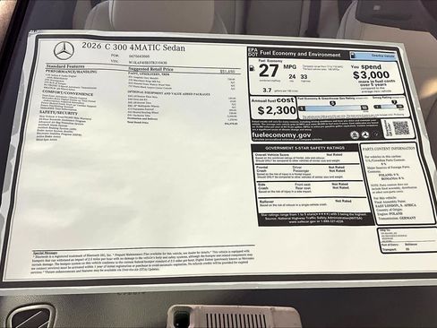 New 2026 Mercedes-Benz C 300 4MATIC Sedan image 18