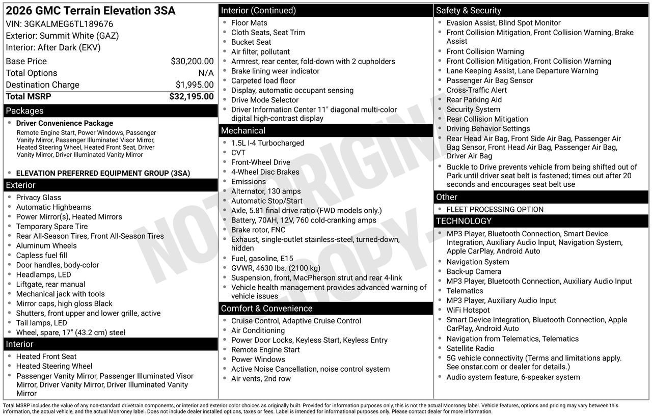 Used 2026 GMC Terrain Elevation FWD image 31