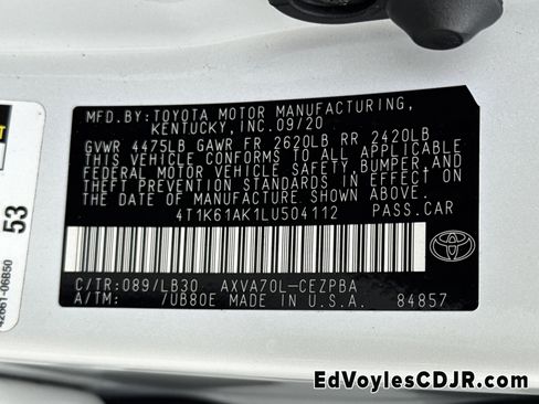 Used 2020 Toyota Camry XSE image 40