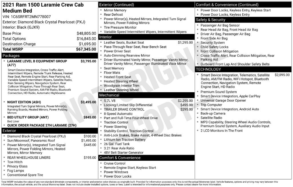 Used 2021 RAM 1500 Laramie AWD/4WD image 3