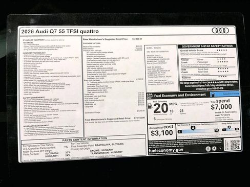 New 2026 Audi Q7 3.0T Premium Plus image 16