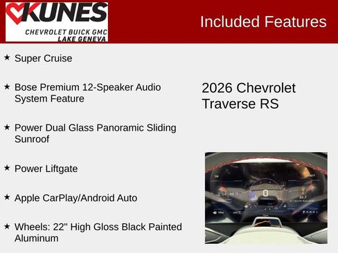 New 2026 Chevrolet Traverse RS AWD/4WD image 3