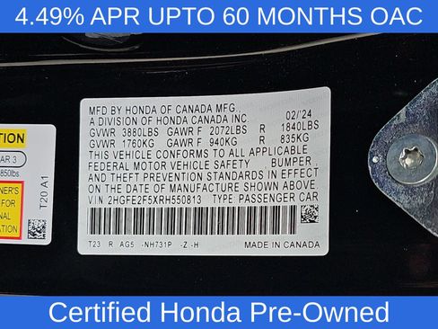Certified 2024 Honda Civic Sport image 11
