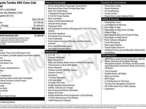 Used 2018 Toyota Tundra SR5 w/ SR5 Upgrade Package RWD image 12