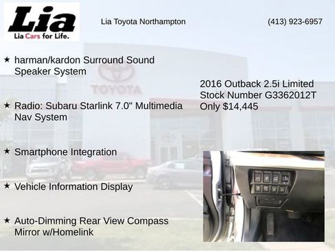 Used 2016 Subaru Outback 2.5i Limited image 14