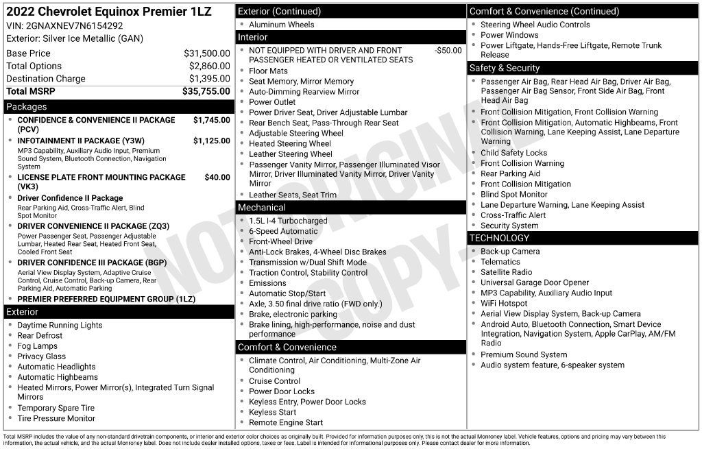 Used 2022 Chevrolet Equinox Premier FWD image 8