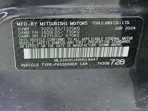 Used 2024 Mitsubishi Mirage ES FWD image 12