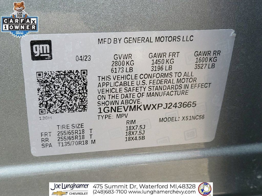 Used 2023 Chevrolet Traverse LT w/ LPO, Cargo Package AWD/4WD image 33