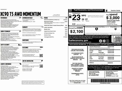 Used 2020 Volvo XC90 T5 Momentum image 2