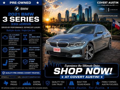 Used 2021 BMW 330i xDrive Sedan AWD/4WD image 1