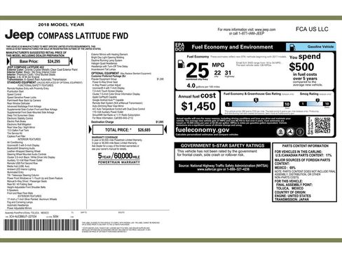 Used 2018 Jeep Compass Latitude w/ Popular Equipment Group image 9