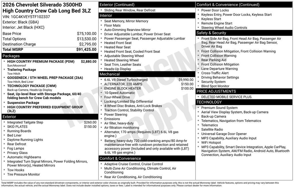 Used 2026 Chevrolet Silverado 3500 High Country w/ High Country Premium Package AWD/4WD image 6