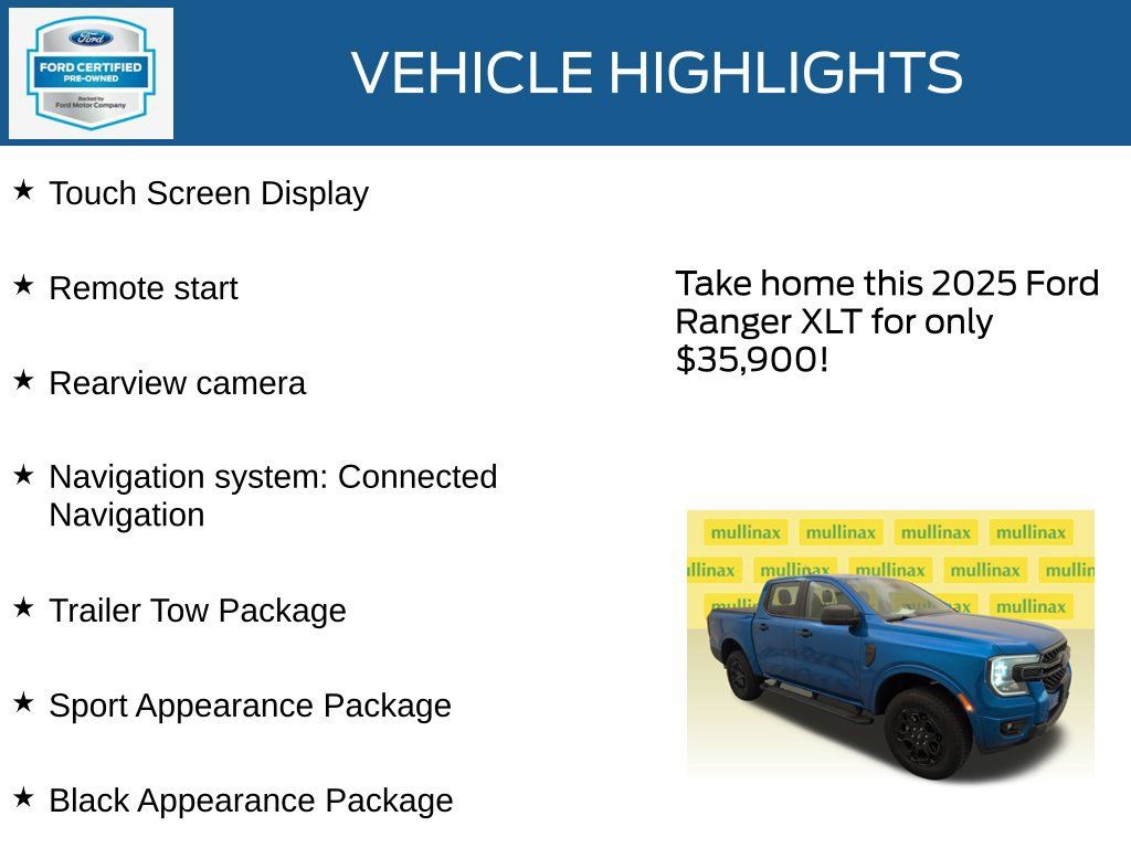 Used 2025 Ford Ranger XLT w/ Black Appearance Package AWD/4WD image 22