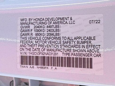 Certified 2022 Honda Accord Touring image 28