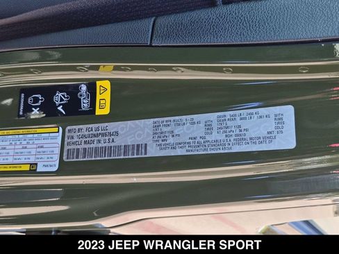 Used 2023 Jeep Wrangler Unlimited Sport AWD/4WD image 24