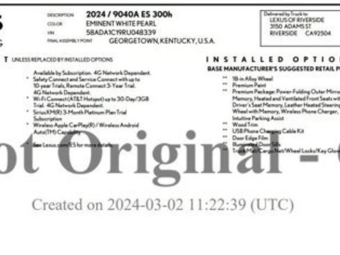 Certified 2024 Lexus ES 300h w/ Premium Package image 3