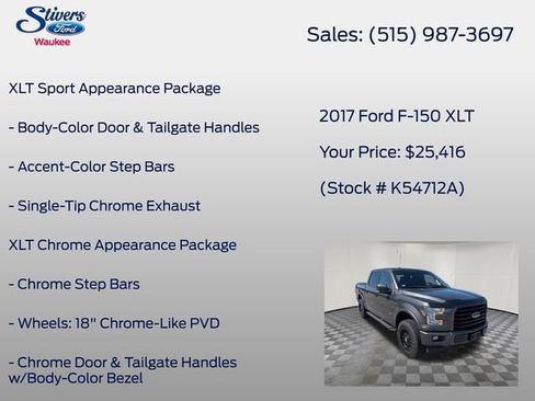 Used 2017 Ford F150 XLT w/ Equipment Group 302A Luxury AWD/4WD image 26