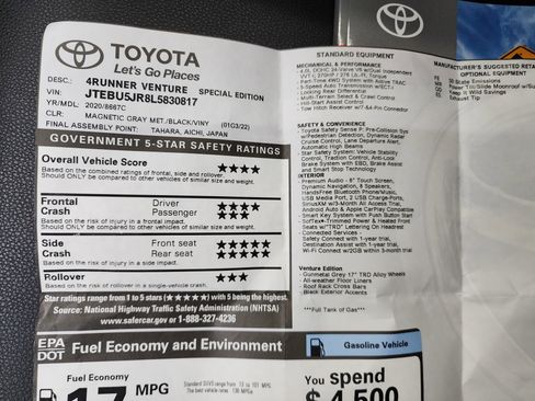 Used 2020 Toyota 4Runner Venture image 50