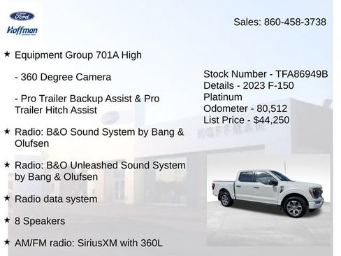 Certified 2023 Ford F150 Platinum w/ Equipment Group 701A High AWD/4WD image 15