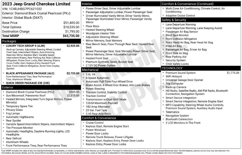 Certified 2023 Jeep Grand Cherokee Limited w/ Luxury Tech Group II AWD/4WD image 35