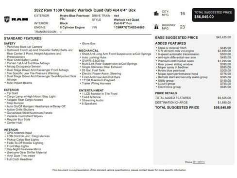 Used 2022 RAM 1500 Classic Warlock w/ Electronics Group AWD/4WD image 31