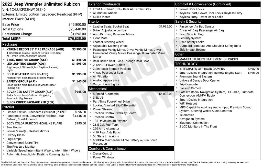 Used 2022 Jeep Wrangler Unlimited Rubicon w/ Xtreme Recon 35" Tire Package AWD/4WD image 34
