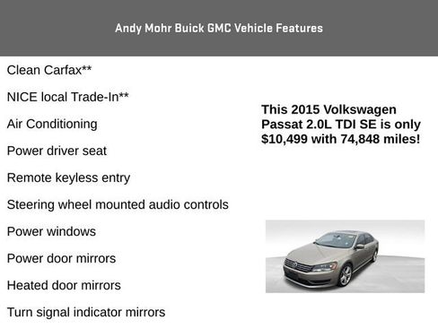 Used 2015 Volkswagen Passat TDI SE image 4