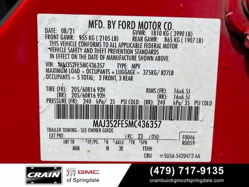 Used 2021 Ford EcoSport S FWD image 31