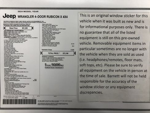 Certified 2024 Jeep Wrangler Unlimited Rubicon AWD/4WD image 2
