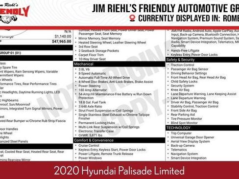 Used 2020 Hyundai Palisade Limited AWD/4WD image 1