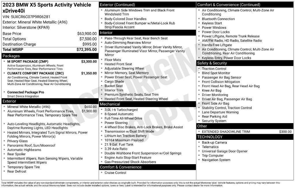 Used 2023 BMW X5 xDrive40i w/ M Sport Package AWD/4WD image 18