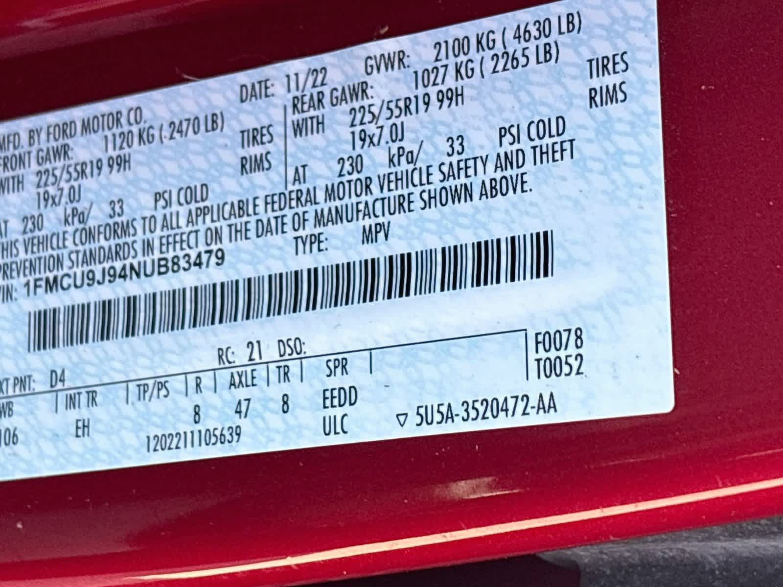 Used 2022 Ford Escape Titanium w/ Class II Trailer Tow Package AWD/4WD image 31