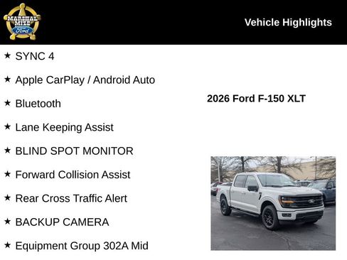 New 2026 Ford F150 XLT w/ Equipment Group 302A MID AWD/4WD image 2
