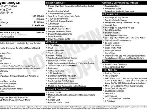 Used 2026 Toyota Camry SE w/ Convenience Package FWD image 11