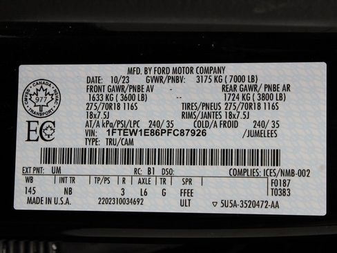 Used 2023 Ford F150 Tremor w/ Equipment Group 402A High image 75